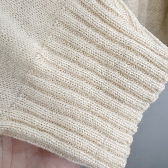 Vintage 80s cream mohair blend crew neck pullover sweater XL - Picture 9 of 11